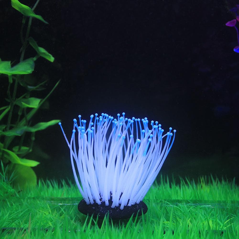 Artificial Silicone Sea Anemone with Glowing Effect for Fish Tank Aquarium Ornament Decoration