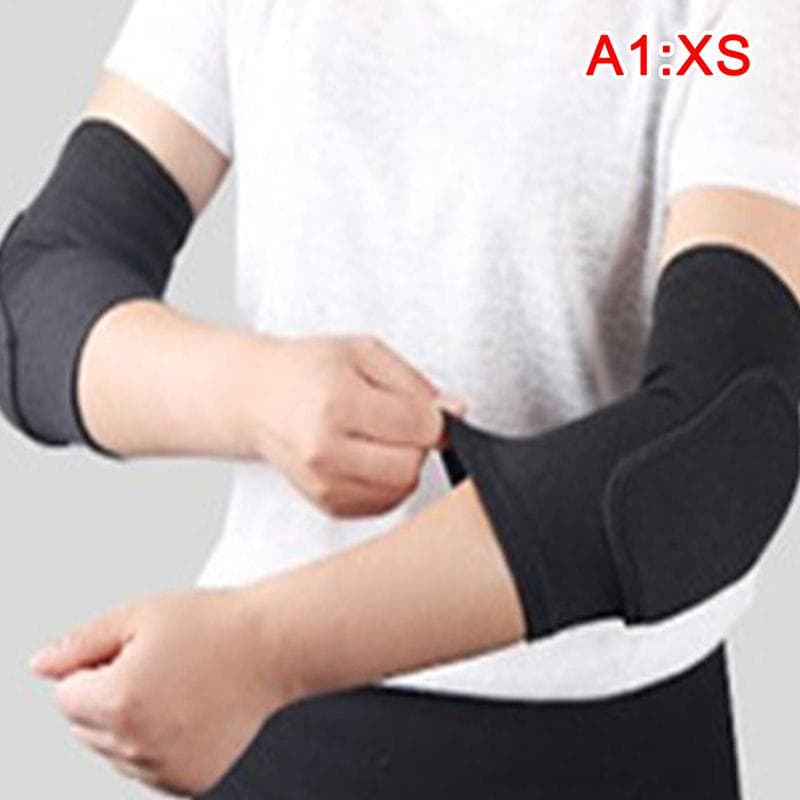 2Pcs Elastic Elbow Pads Thickened Sponge Elbow Knee Protectors Guard Basketball XS black