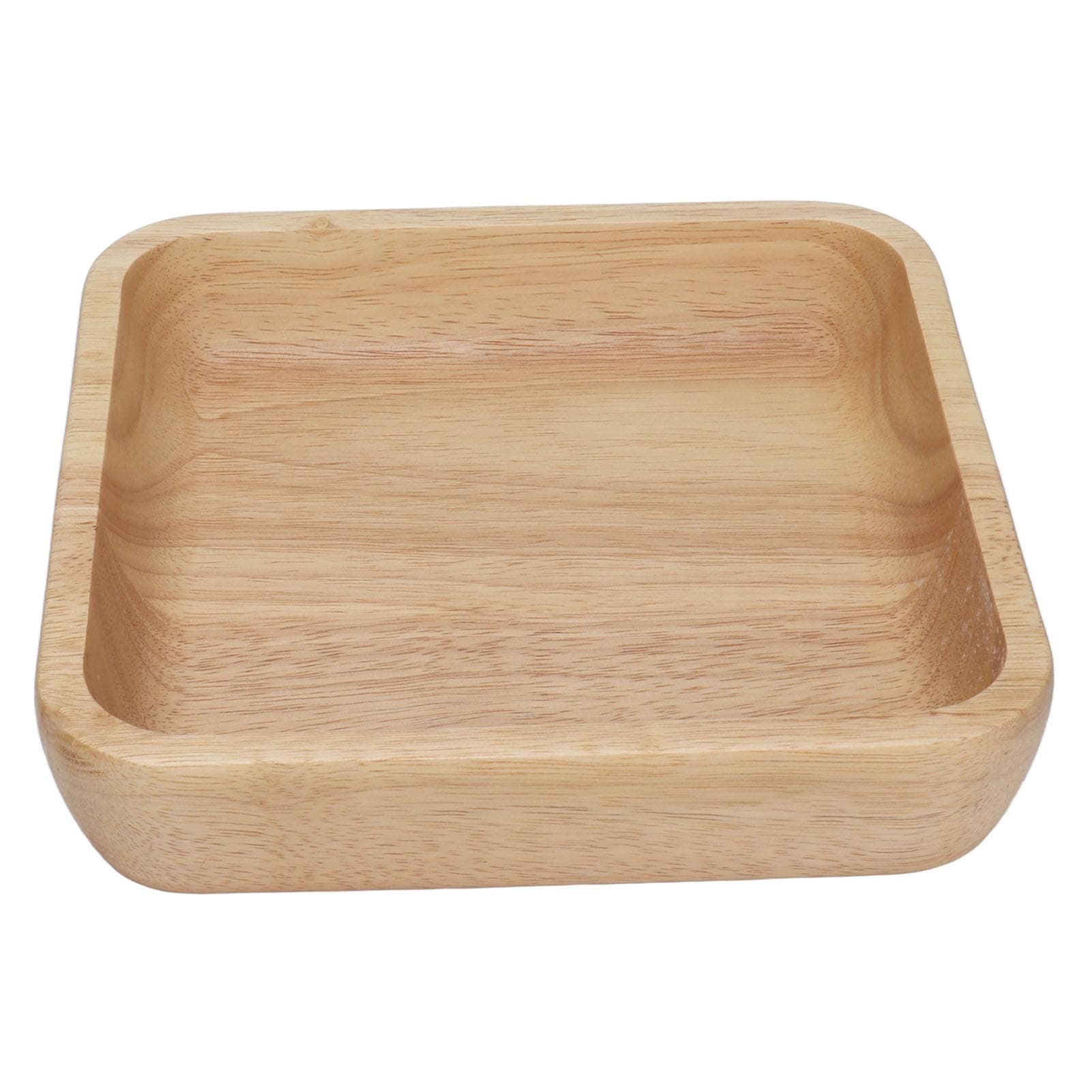 Wood Salad Bowl Square Thicked Simple Food Rice Salad Bowl Kitchen Tableware for Restaurant21cm / 18cm / 7.09in