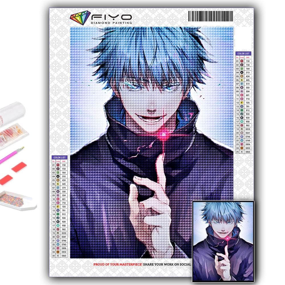 DIY 5D Diamond Painting Anime Jujutsu Kaisen Cross Stitch Kit Full Drill Embroidery Mosaic Art Picture of Rhinestones Gift Full Square 30X40CM