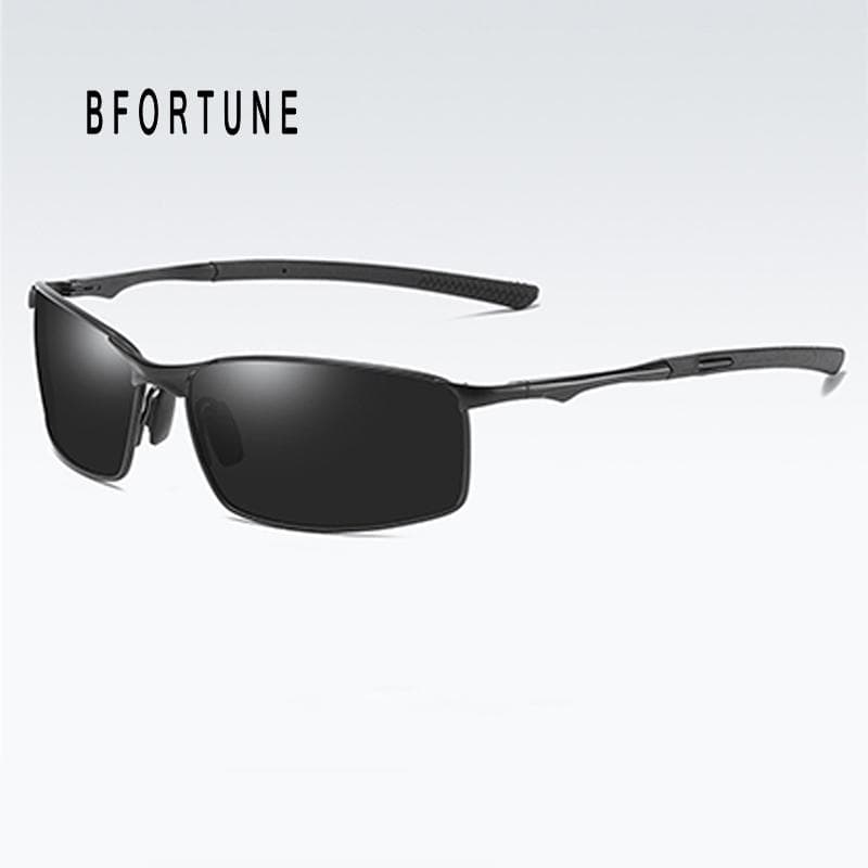 BFORTUNE Square Sunglasses Men Brand Designer Alloy Sun Glasses Driving Eyewear Photochromic Lens black