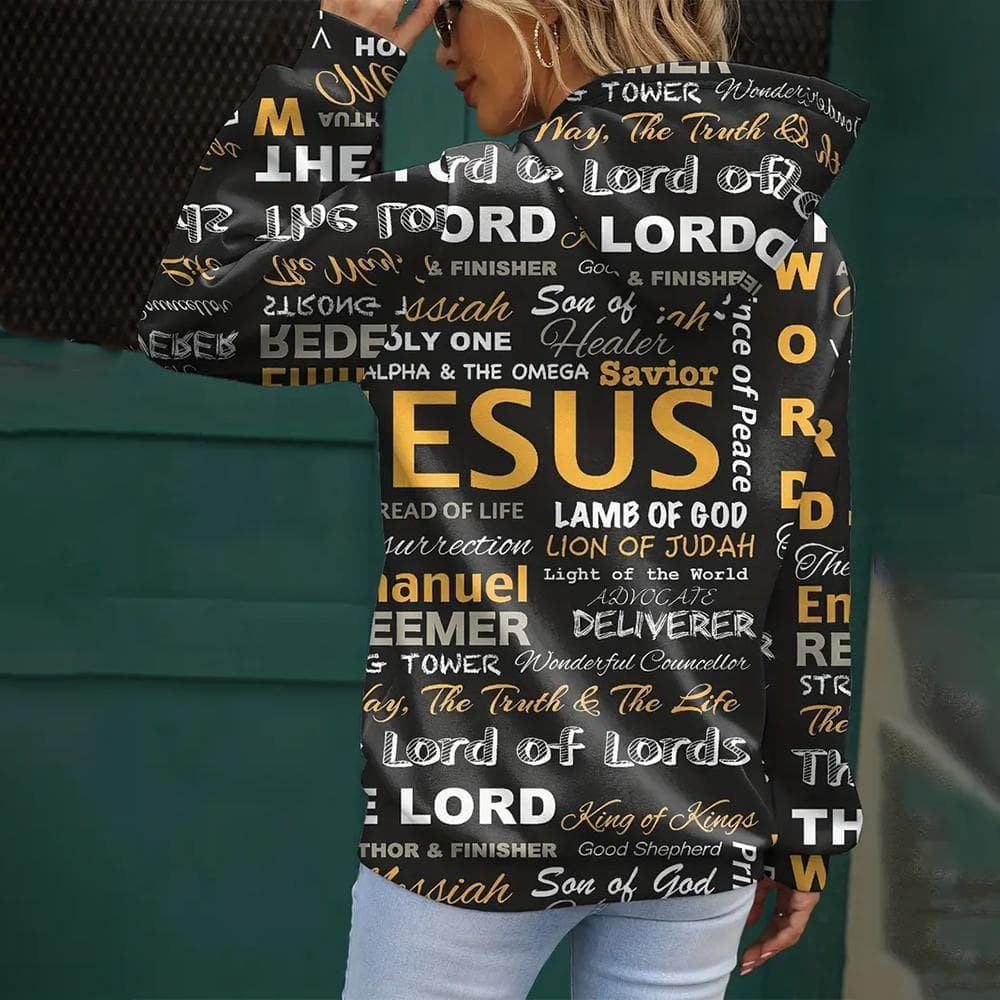 Full Print Letter Jesus Vintage Women's Hoodie No Pockets Women's Sweatshirts Designer Casual Loose Pullover Hoodies Y2K Clothes XL