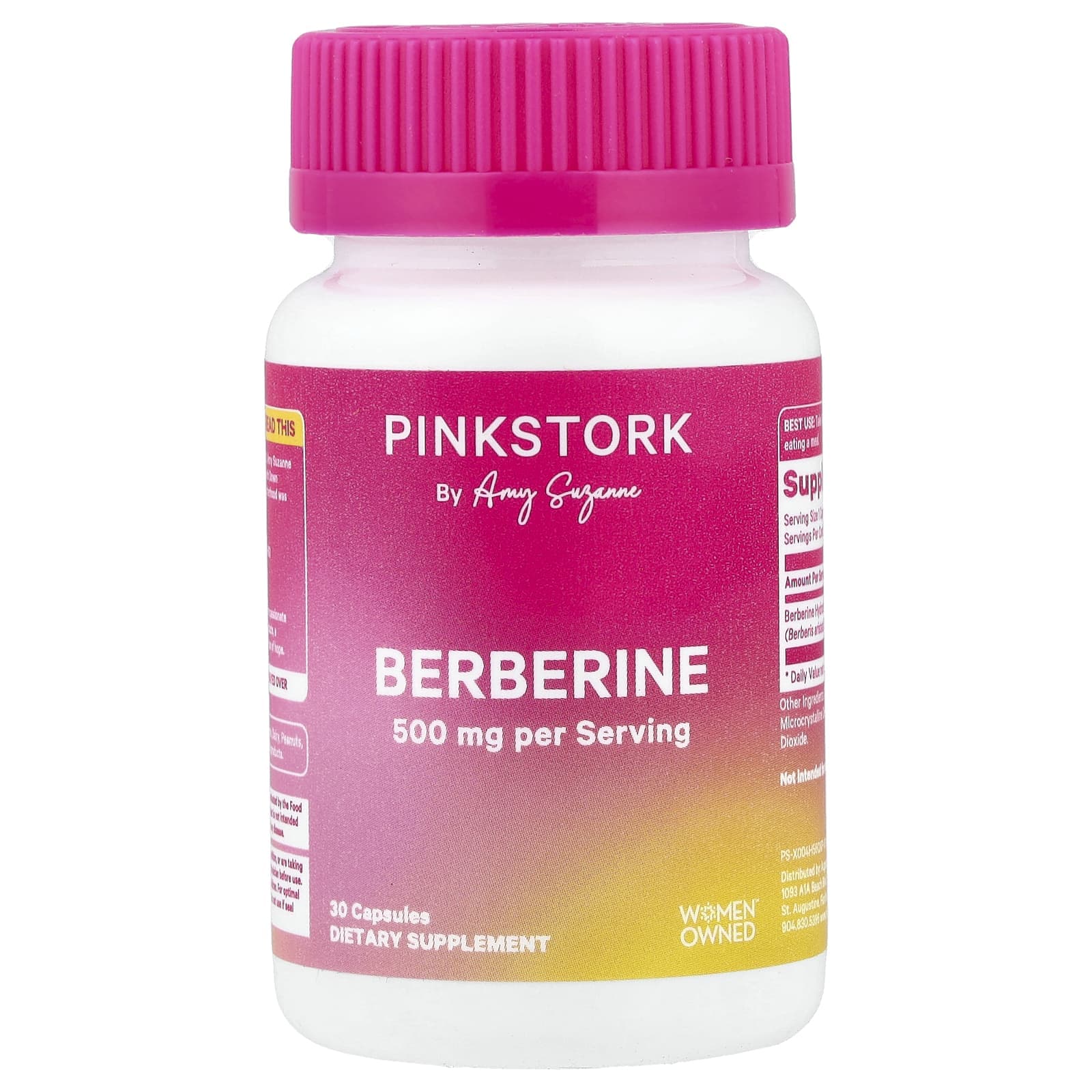 Pink Stork, Berberine, 500 mg, 30 Capsules