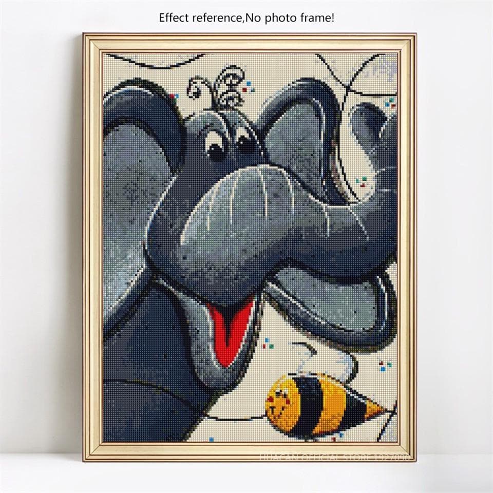 Diamond Mosaic Rhinestones Diamond Embroidery Sale Elephant Full Round Diamond Painting 20X30CM