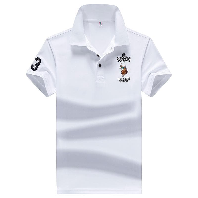 Men 'S Polo Shirt Short -Sleeved T -Shirt Spring And Summer Lapel Half -Sleeved Bottoming Shirt XXL white