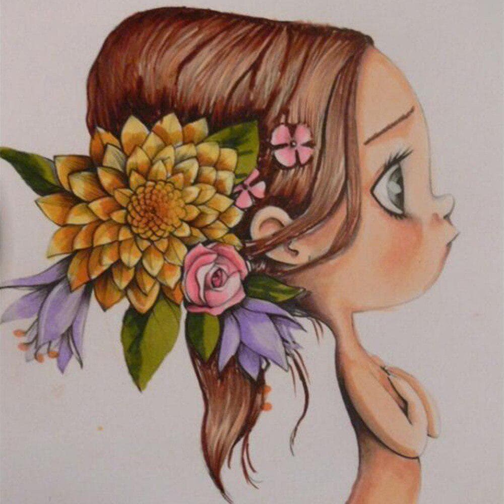5D DIY Diamond Painting Lovely girl Diamonds Embroidery Cross Stitch Rhinestone Mosaic Children Decor Gift 30X30CM