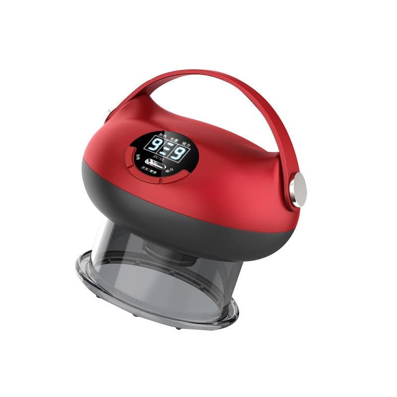 Cupping Device, Electric Scraping Instrument, Rubbing Abdomen, Back, Shoulder and Neck Massage Brush, Full Body Massage red