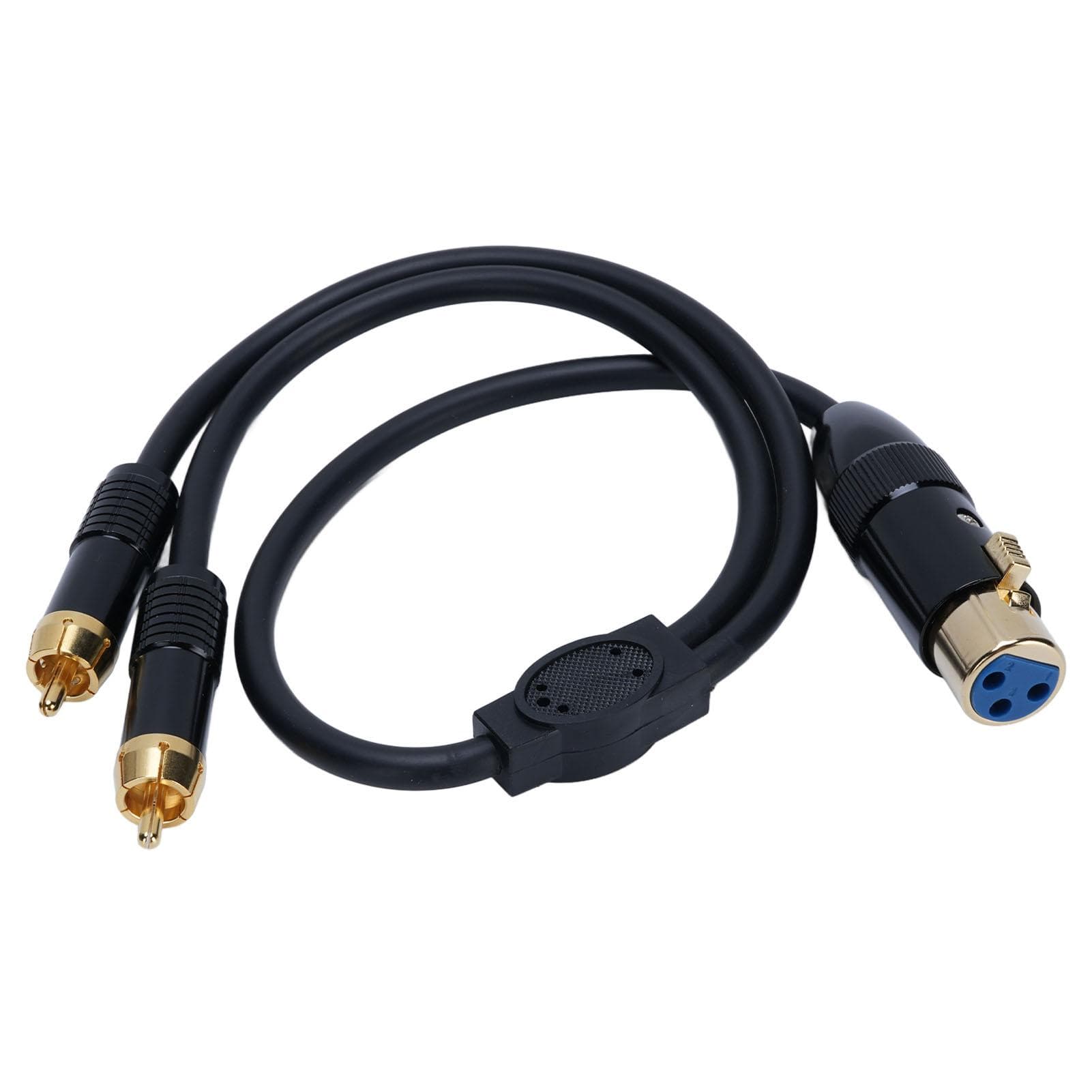 XLR Female Y Splitter Stereo Cable 1.6ft XLR Female to 2 Phono Plug Adapter Cable for Amplifier