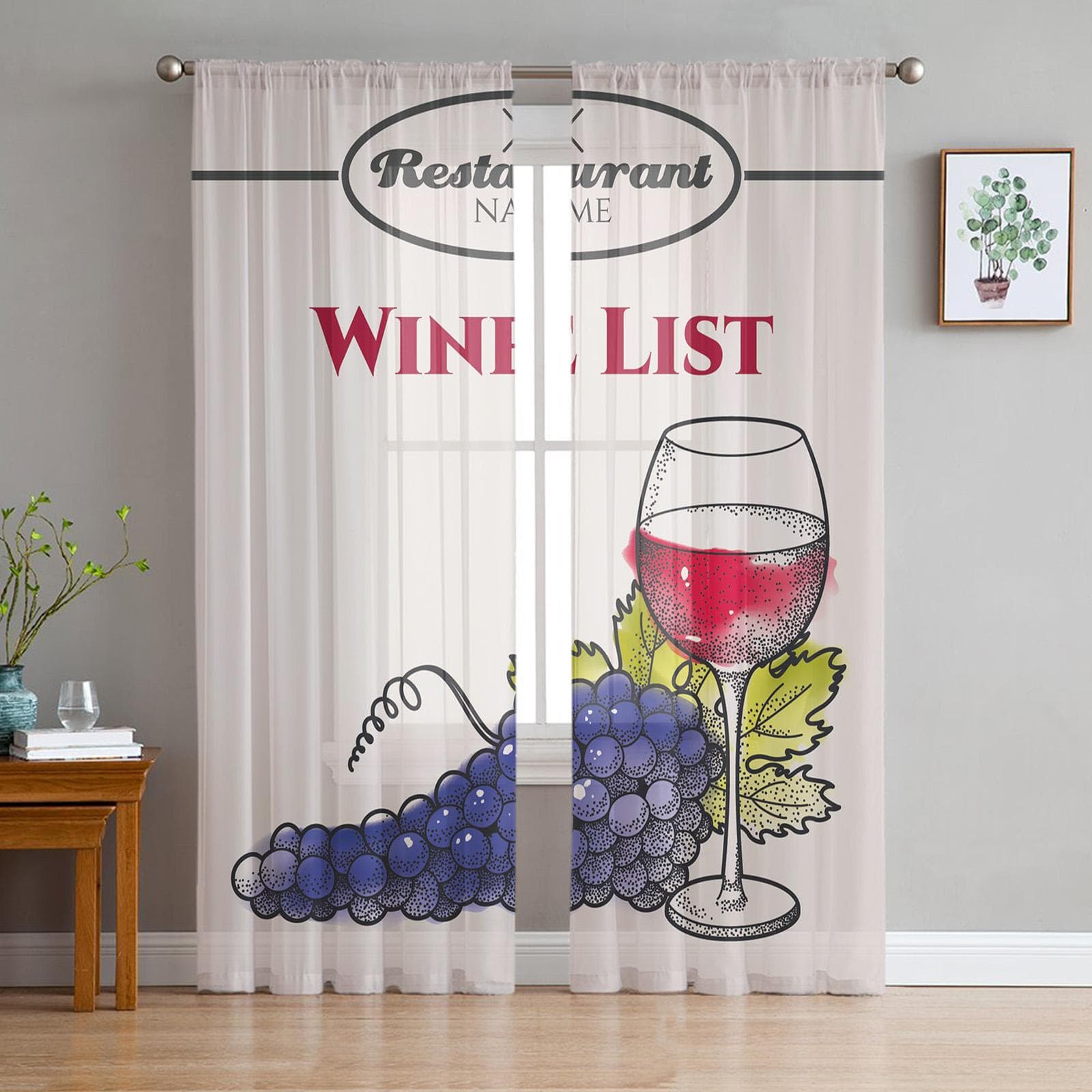 Vintage Style Cast Iron Advertisement Sheer Curtains for Living Room Tulle Window Curtain Bedroom Kitchen Veil Drapes 135W x 114H(cm)