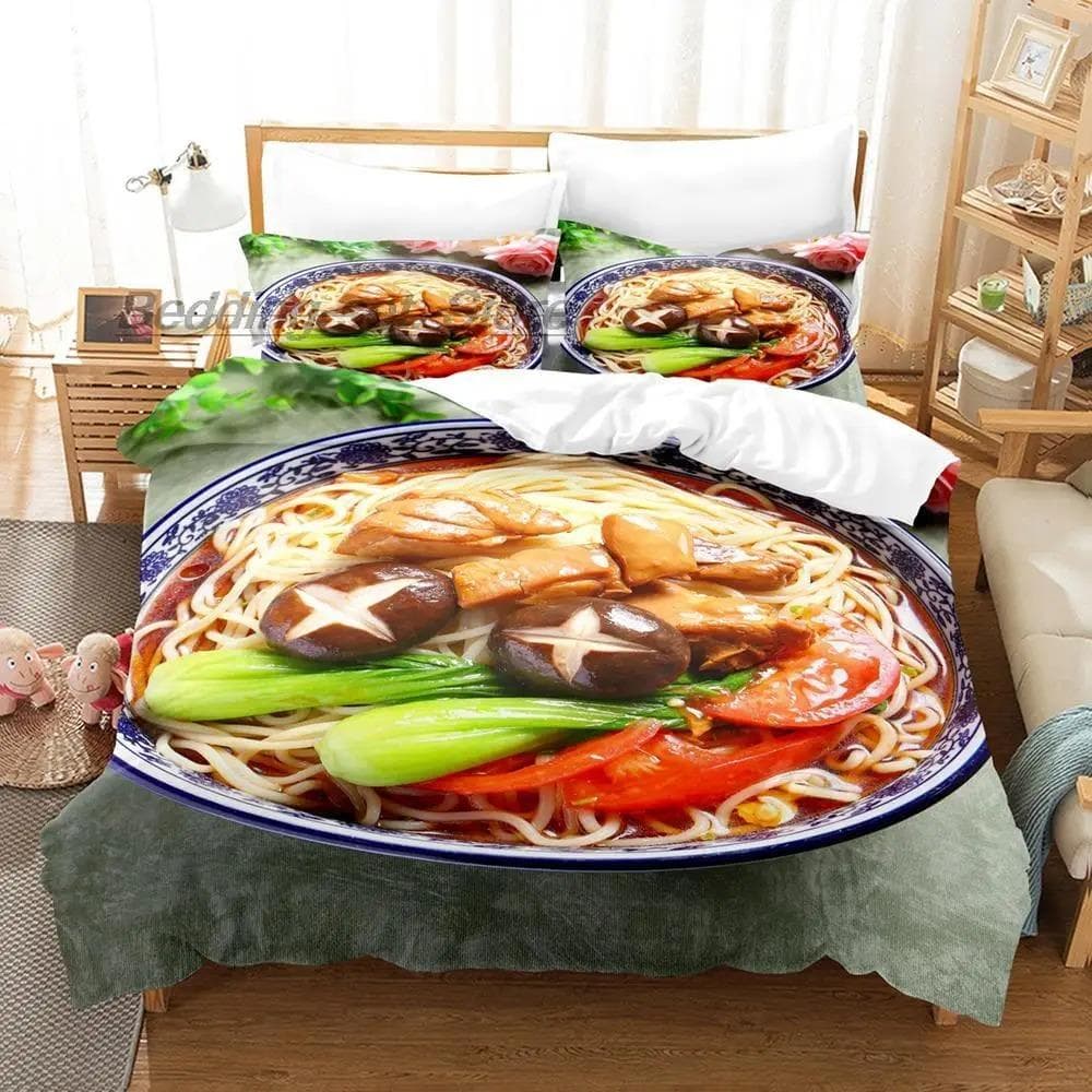 Gourmet Spaghetti Italian Bedding Set Single Twin Full Queen King Size Bed Set Aldult Kid Bedroom Duvetcover Sets 3D Food EU Double 200x200cm