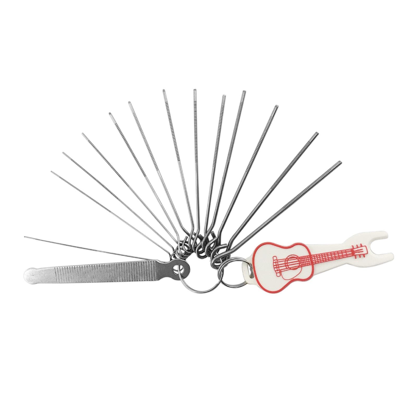 13 Sizes Guitar Nut Files with Bridge Pin Puller Remover Guitar Maintenance Repair Tool Kit for Electric Acoustric Guitar silver