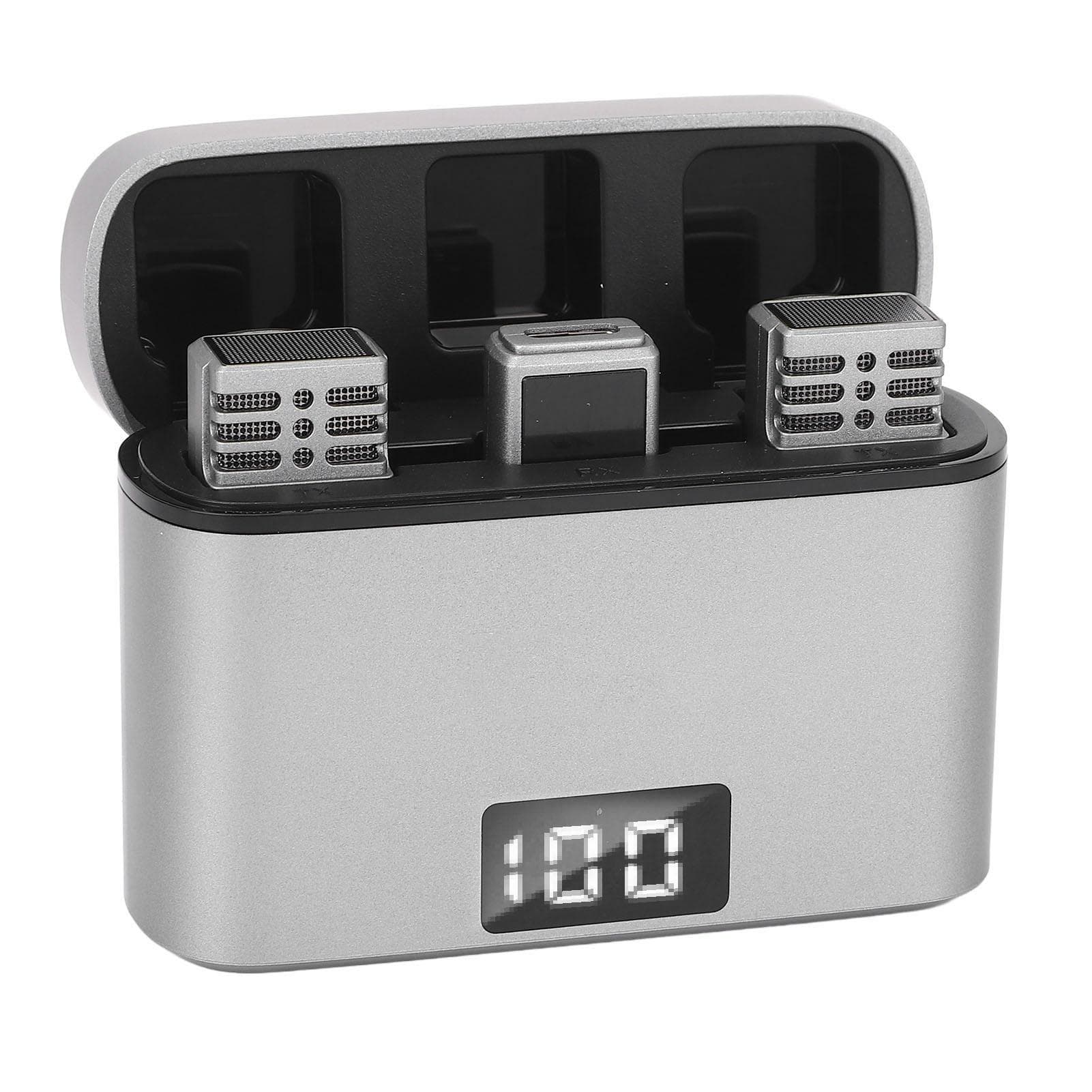 Lavalier Microphones with Charging Case Type C Noise Reduction Clip On Lapel Mic for Mobile Live