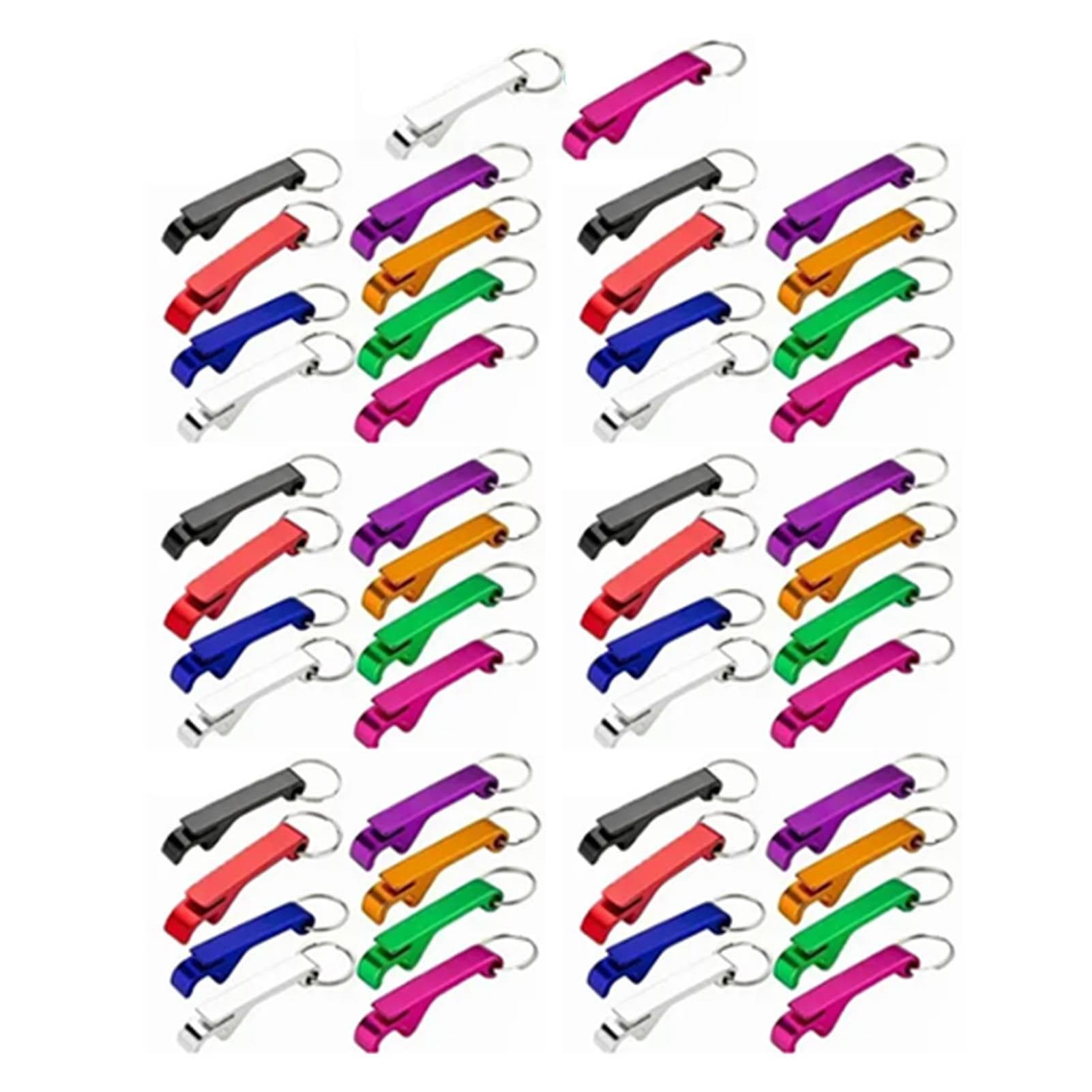 50pcs Keychain Bottle Opener Aluminum Alloy Mini Pocket Beer Beverage Opener Colorful Metal Bottle