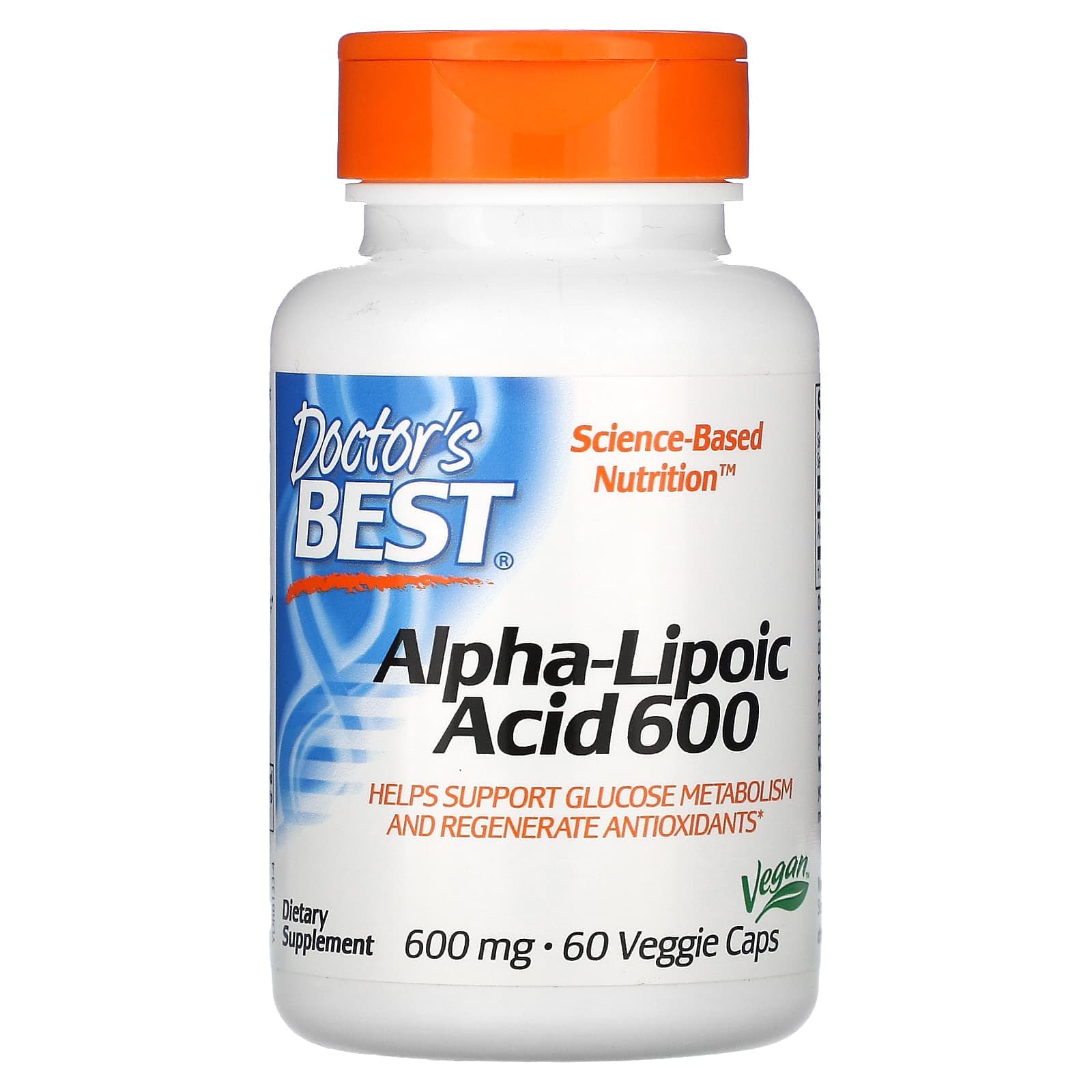 Doctor's Best, Alpha Lipoic Acid 600, 600mg, 60 Veggie Capsules