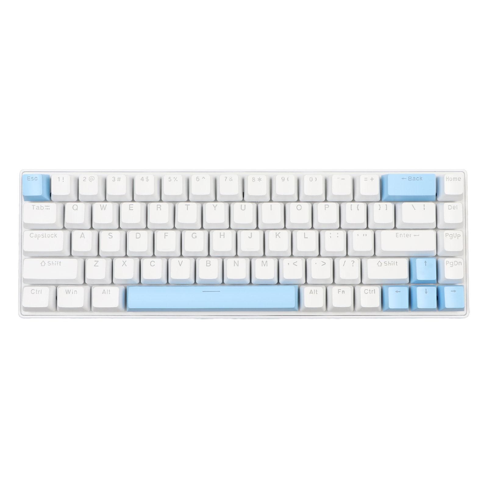 Gaming Keyboard USB 68 Keys Blue Switch N Key Rollover 10 RGB Backlit Modes Wired Keyboard for white