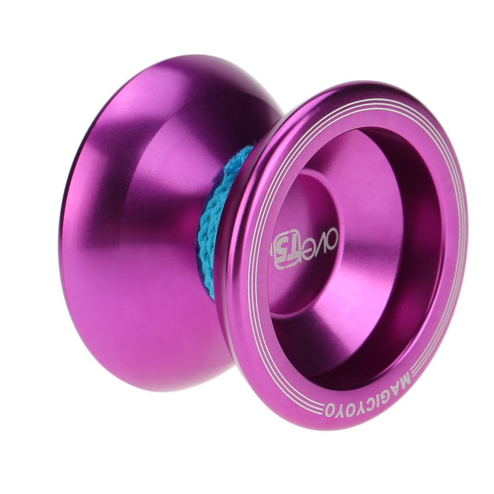 Professional Magic Yoyo T5 Overlord Aluminum Alloy Metal Yoyo 8 Ball KK Bearing with String for Kids Lake Blue purple