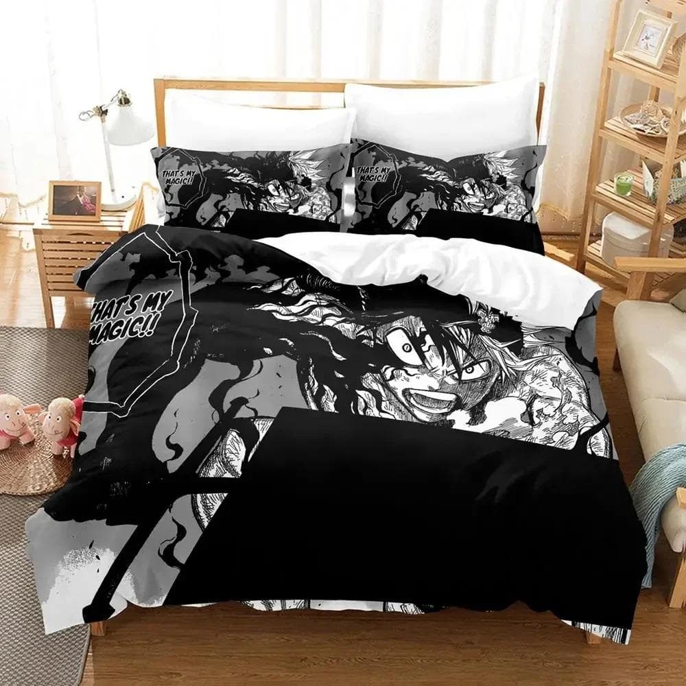 Anime Black Clover Bedding Set Duvet Cover Bed Set Quilt Cover Pillowcase Comforter king Queen Size Boys Adult Bedding Set US Full 200x230cm