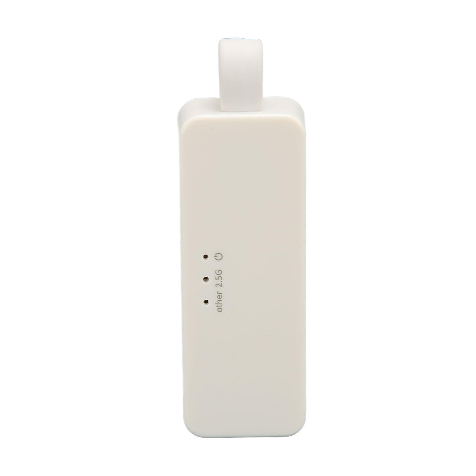 USB to RJ45 Adapter 2500M Plug and Play Portable Widely Compatible USB to Ethernet Adapter for Type-C white