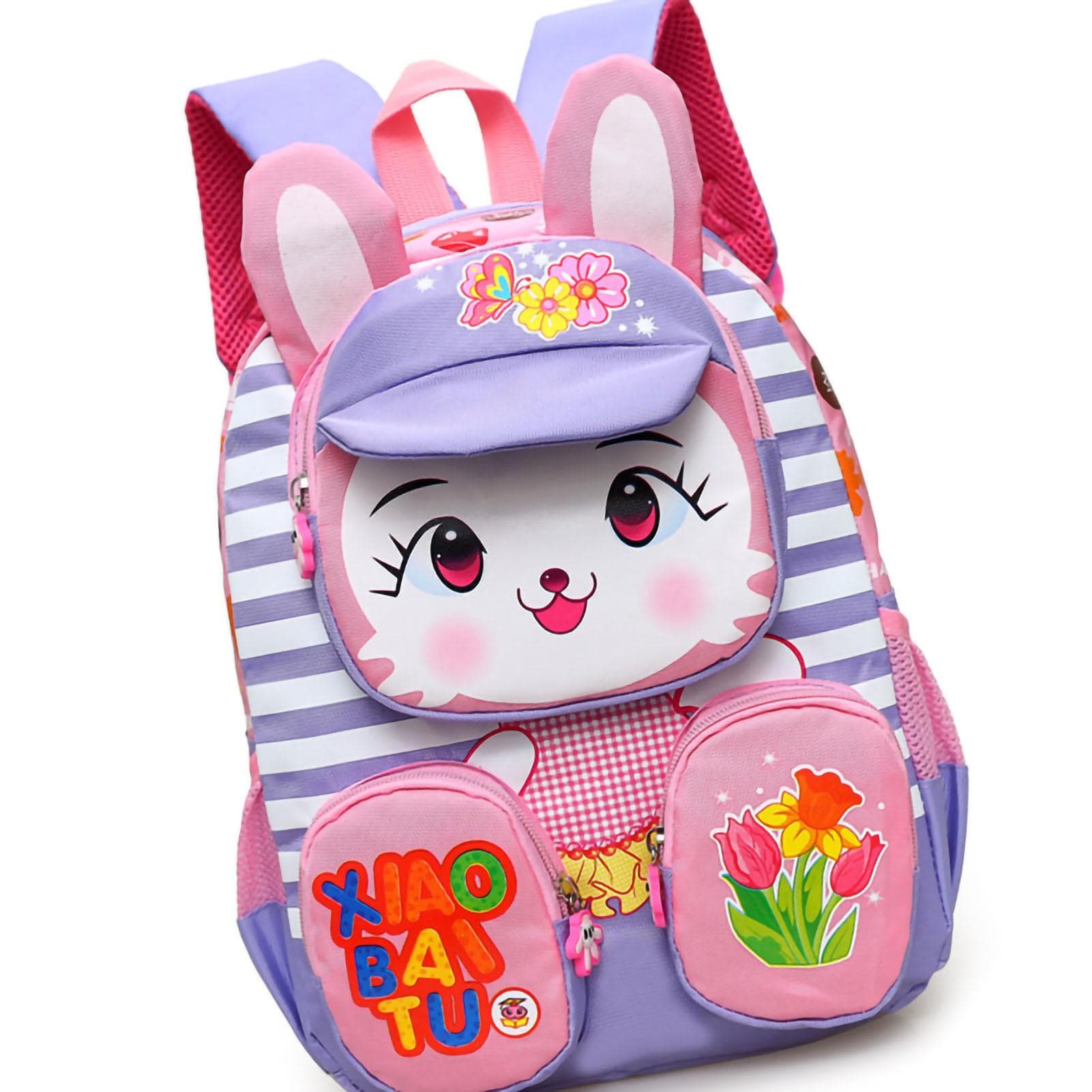 Kindergarten Backpack for Girls Cute Cartoon Large Space Preschool Backpack for Kid Toddler Gift purple