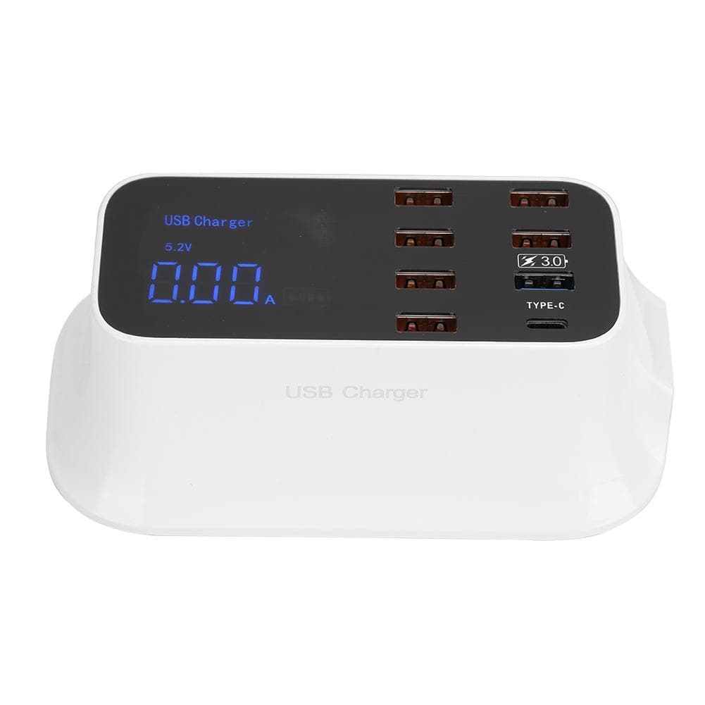 8 Port USB Phone Charger with Type C Intelligent Digital Display for QC3.0 AU PLUG