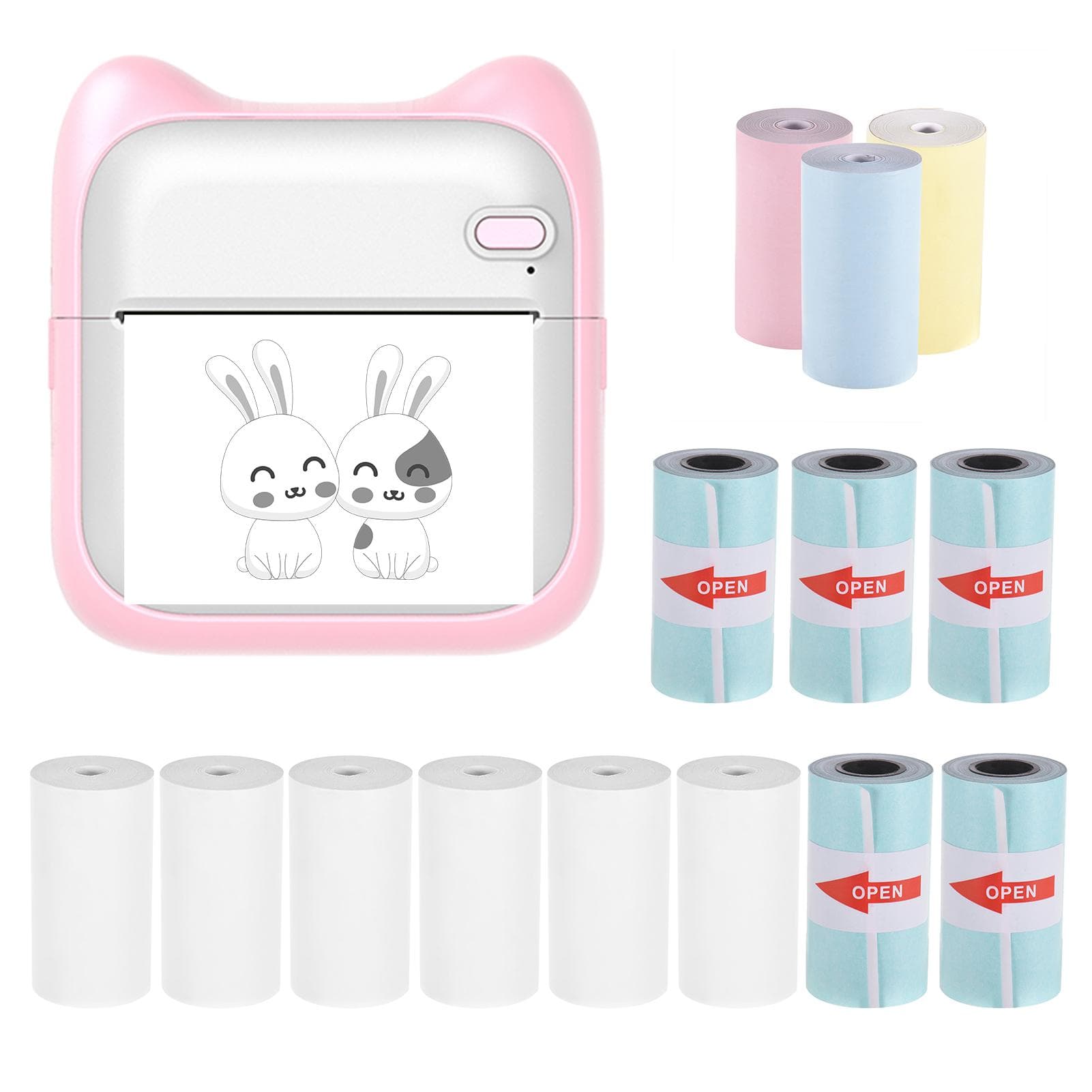 Mini Pocket Photo Printer Portable Thermal Printing Machine 190dpi Wireless BT Connection for P-6 pink