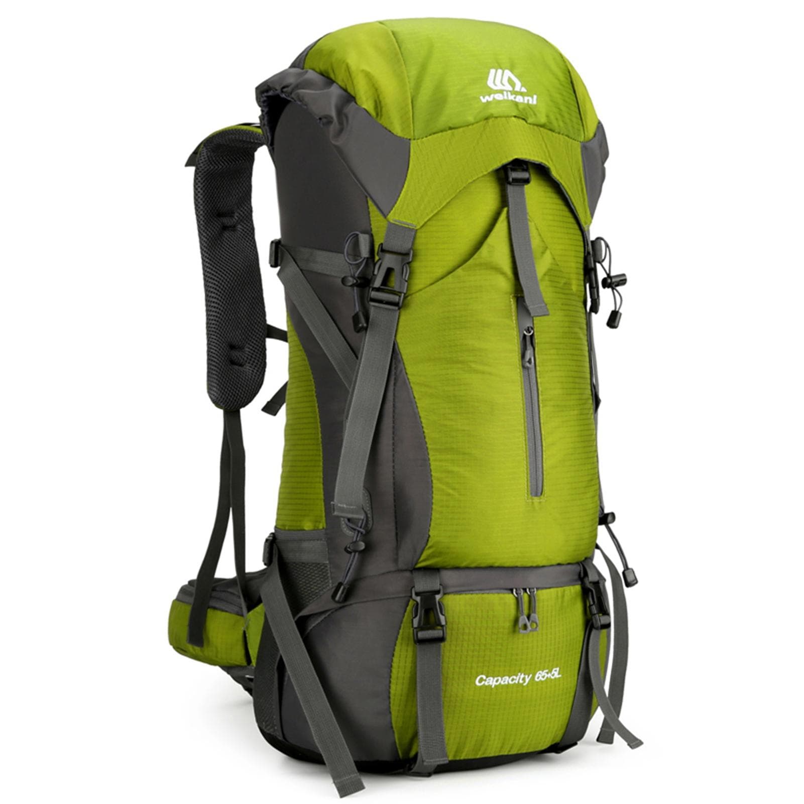 Hiking Backpack 70L Extra Large Backpack for 3-5 Days Water-resistant Climbing Camping Backpack light green