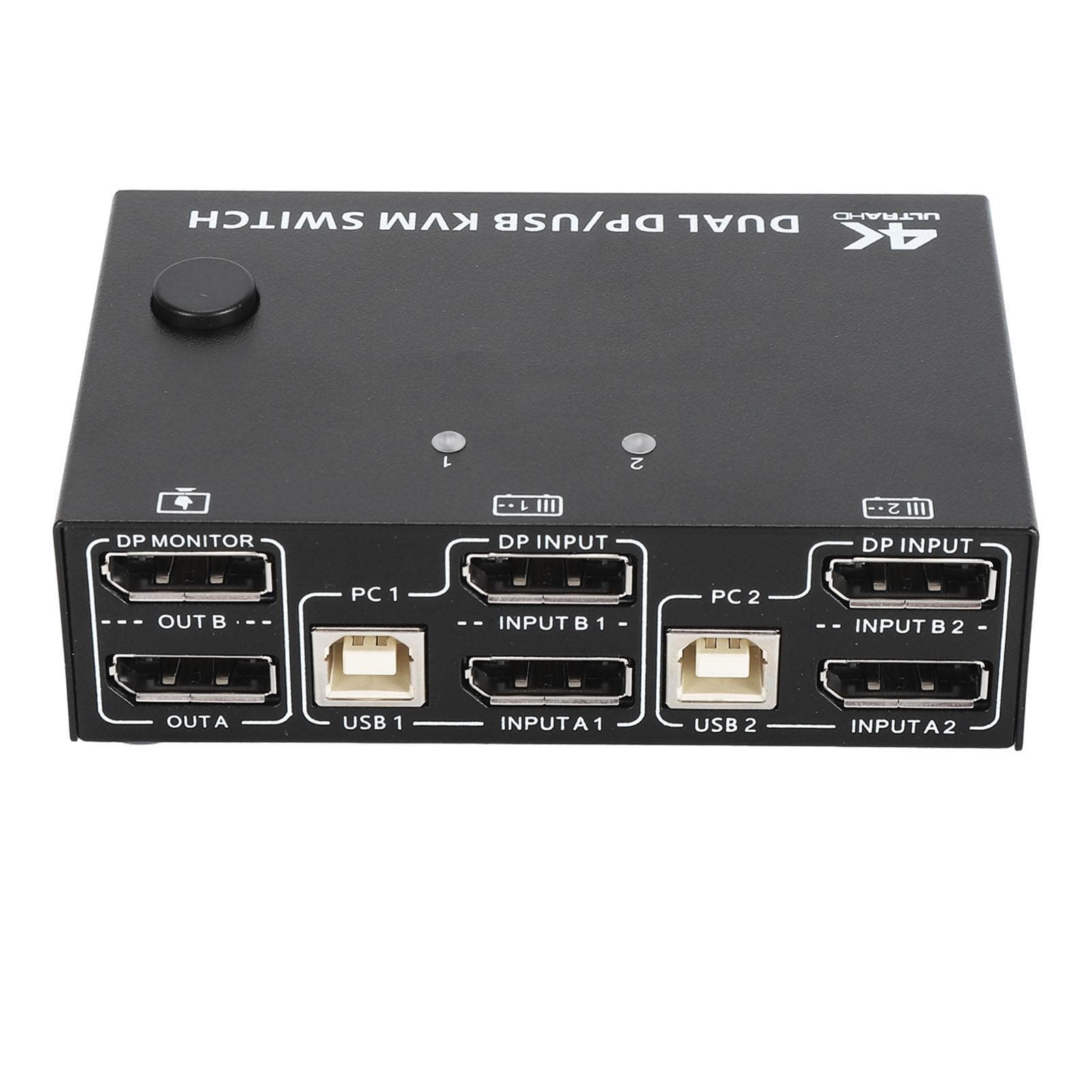 8K KVM Switch 2 Monitors 2 Computers DisplayPort USB 2.0 Port 2 in 2 Out DisplayPort 1.4 Dual