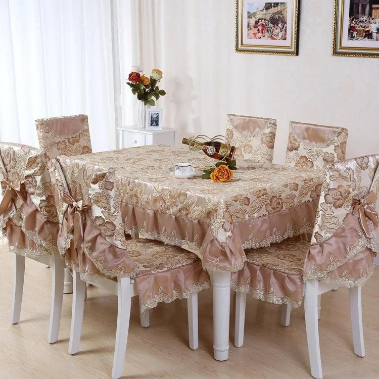 Thickened Tablecloth Chair Cushion Cover Household Dining Table Seat Cushion Backrest Cover Concise Fabric Breathable Dust Cover chair 1 cover 1 back