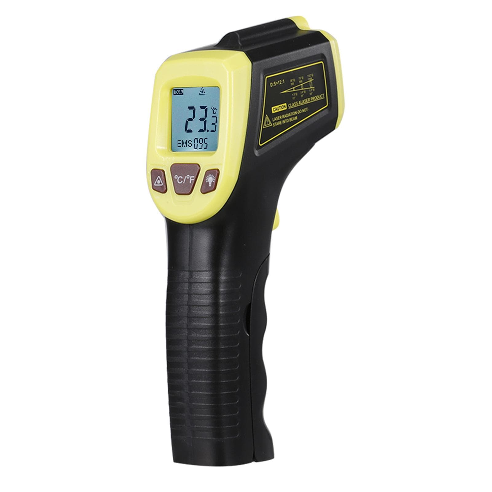 Infrared Thermometer, NonContact Digital Laser Temperature Gun 58 degrees yellow