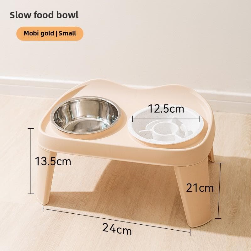 Dog Classic Folding Elevated Double Bowl Medium and Large Dog Dog Bowl Golden Retriever Big Dog Feeding Bowl Pet Bowl