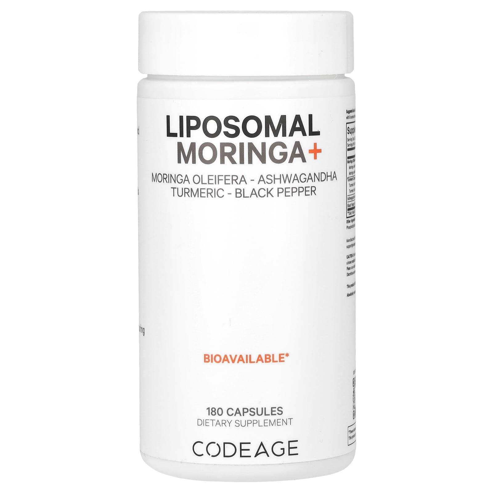 Codeage, Liposomal Moringa+, 180 capsules