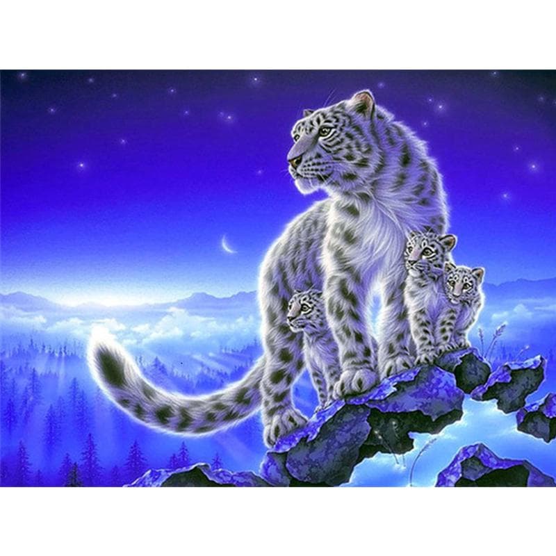 Diamond Embroidery White Tiger Full Diamond Painting Cross Stitch 5D Diamond Mosaic 20X30CM
