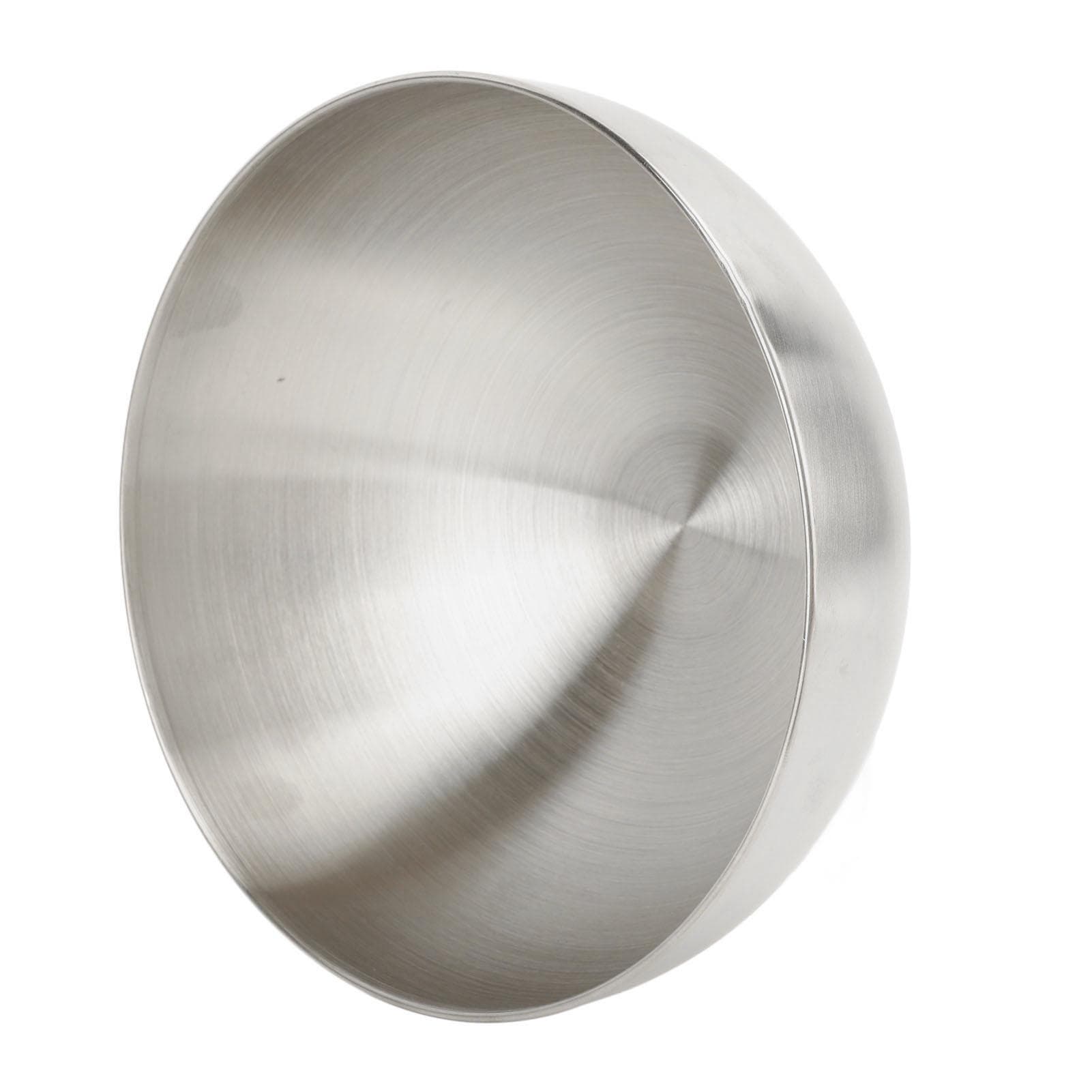 Salad Bowl Stainless Steel Mixing Bowls Double Walled Insulation Dustproof Round Bowl for Home L(for 6.5-9kg) silver