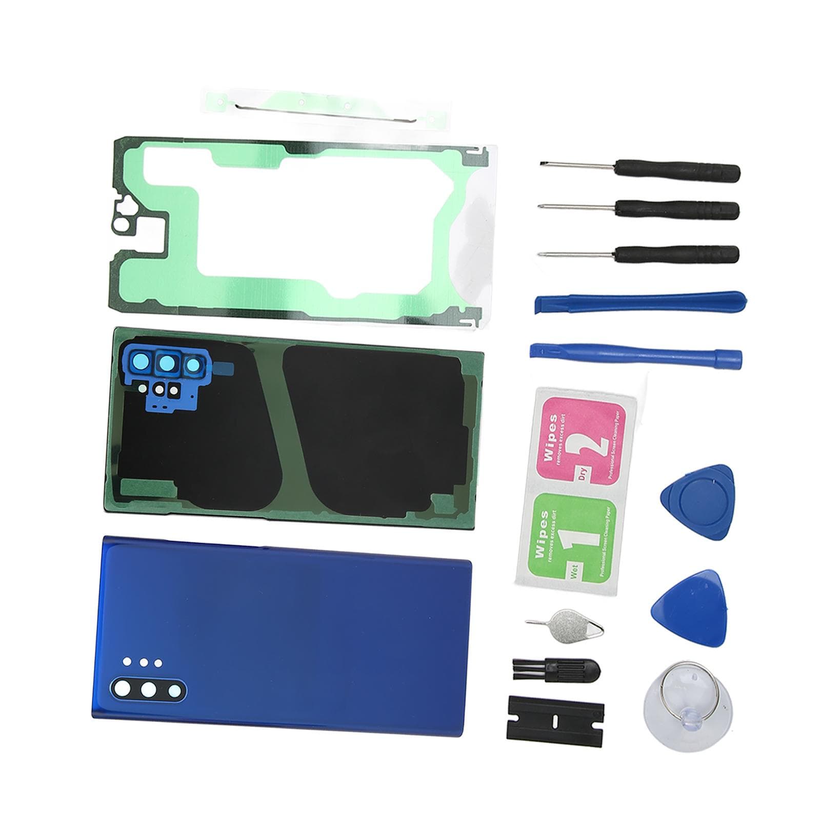 Rear Glass Cover Replacement Perfect Fit Front Outer Glass Screen Cover for Samsung Galaxy Note 10 blue