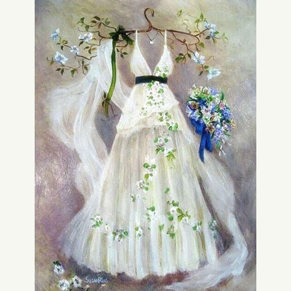 Cross Stitch Kit DIY Diamond Embroidery White wedding dress Diamond Painting Mosaic Home Decor 20X30CM