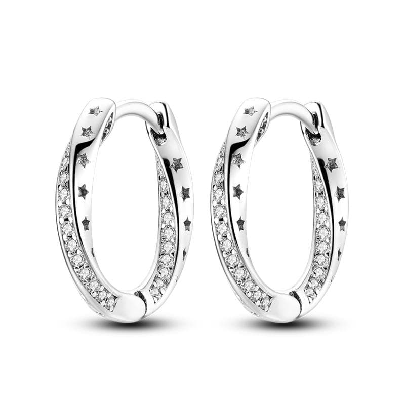 Hale SS925 Sterling Sliver Earrings Hoop Heart Family Tree Bow Blue Butterfly Earrings Fit Earrings For Women