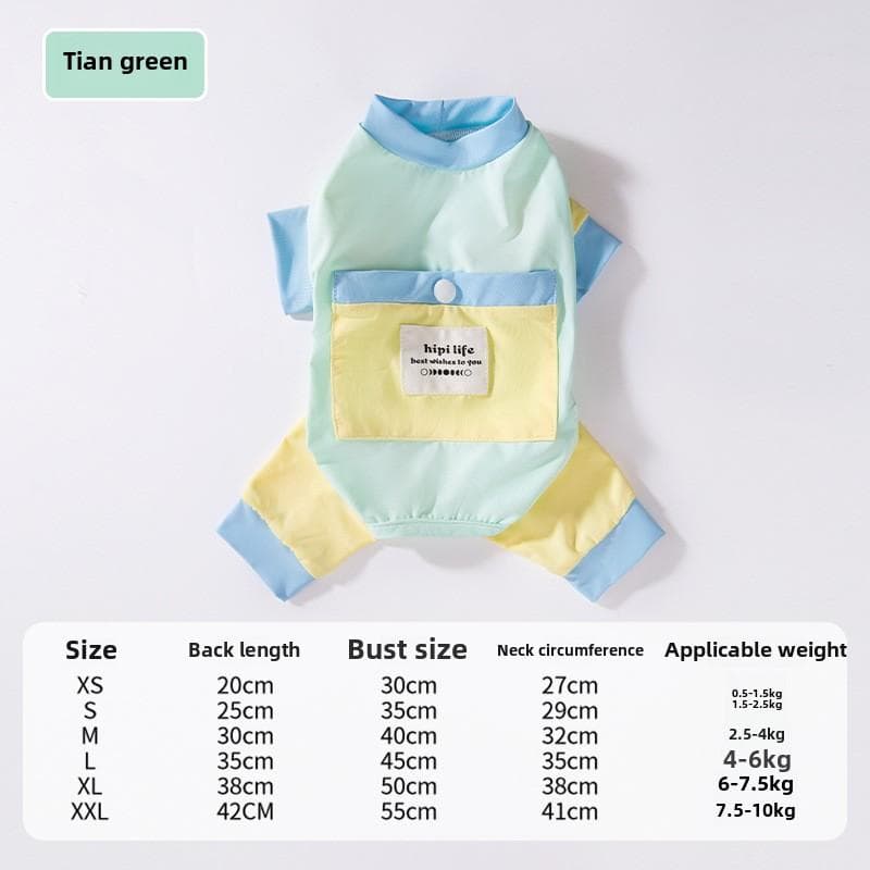 Summer Dog Going Out Sunscreen Cooling Color Matching Four-foot Sunscreen Clothing Medium and Small Dog Cat Cooling Pet Dog Clothing XL