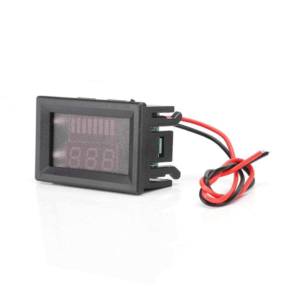 DC Digital Electromobile Voltage Meter Display Lithium Battery Gauge Voltmeter 12V-72V (Red)