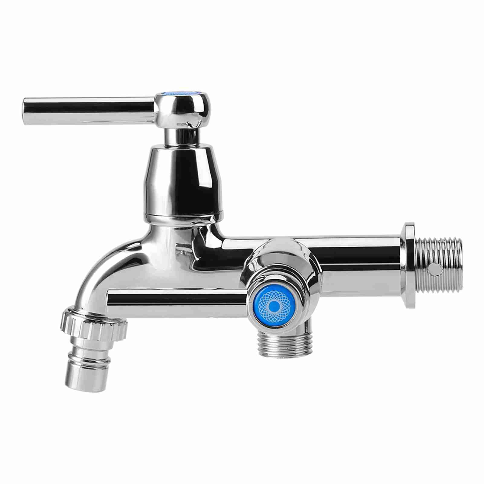 Electroplating Plastic Washing Machine Cold Water Faucet Sink Basin Water Tap with Double Spout
