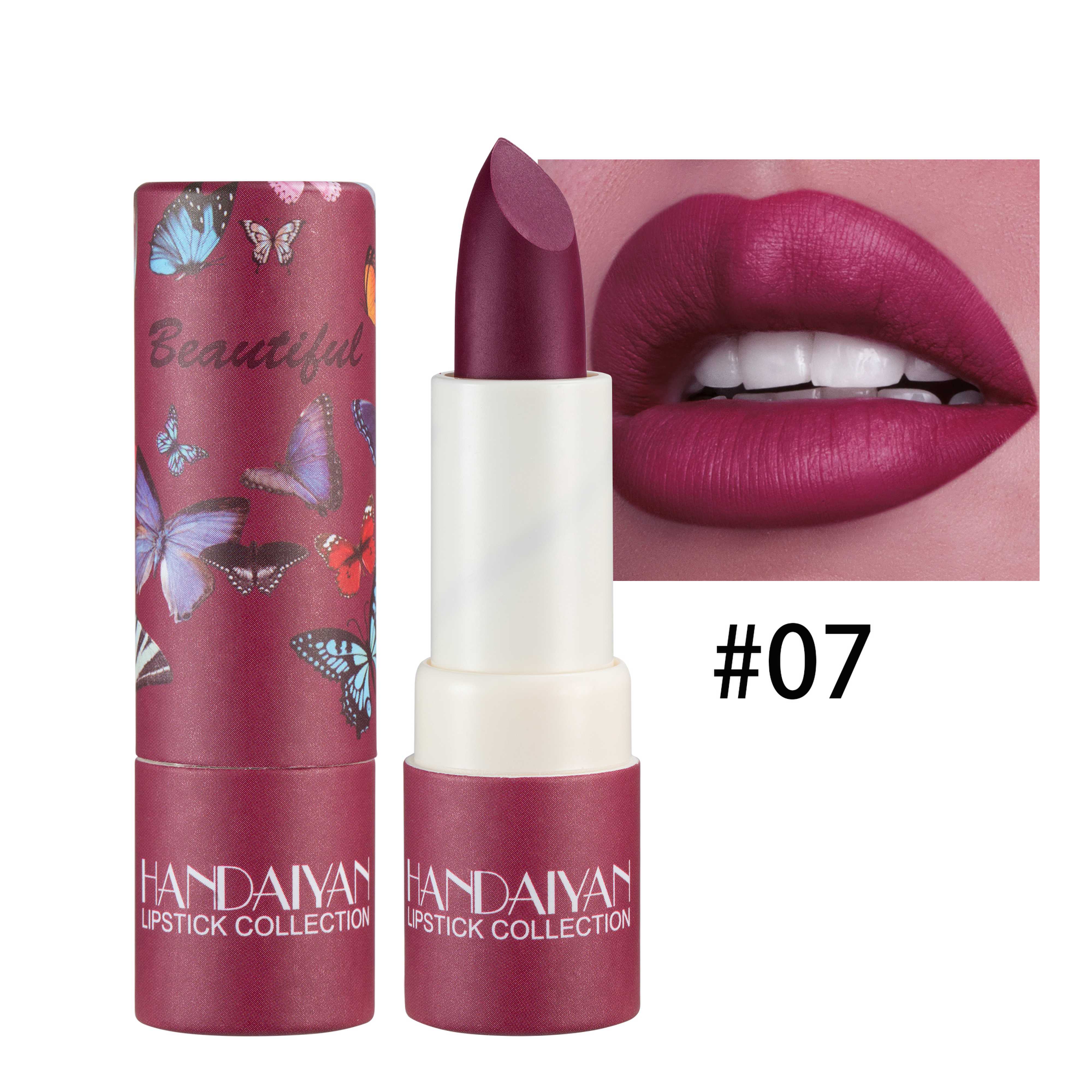 8 Colors Matte Lipstick Waterproof Velvet Nude Lipstick Sexy Red Brown Lip Matte Pigments Makeup Long Lasting Profissional Makeup 07