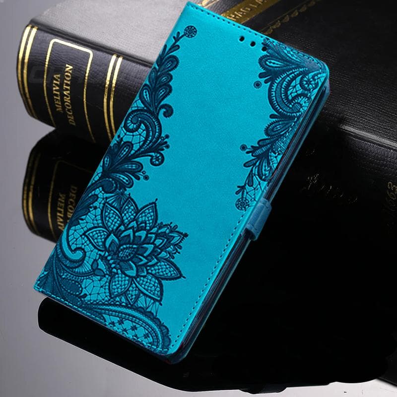 A12 A32 A02S A32 A42 A52 A72 Case Emboss Flower Leather Flip Book Cover For Samsung Galaxy A12 A02 A02S A42 A52 A72 A22 A32 4G 5G Wallet Phone Cases Samsung Galaxy A12 light blue