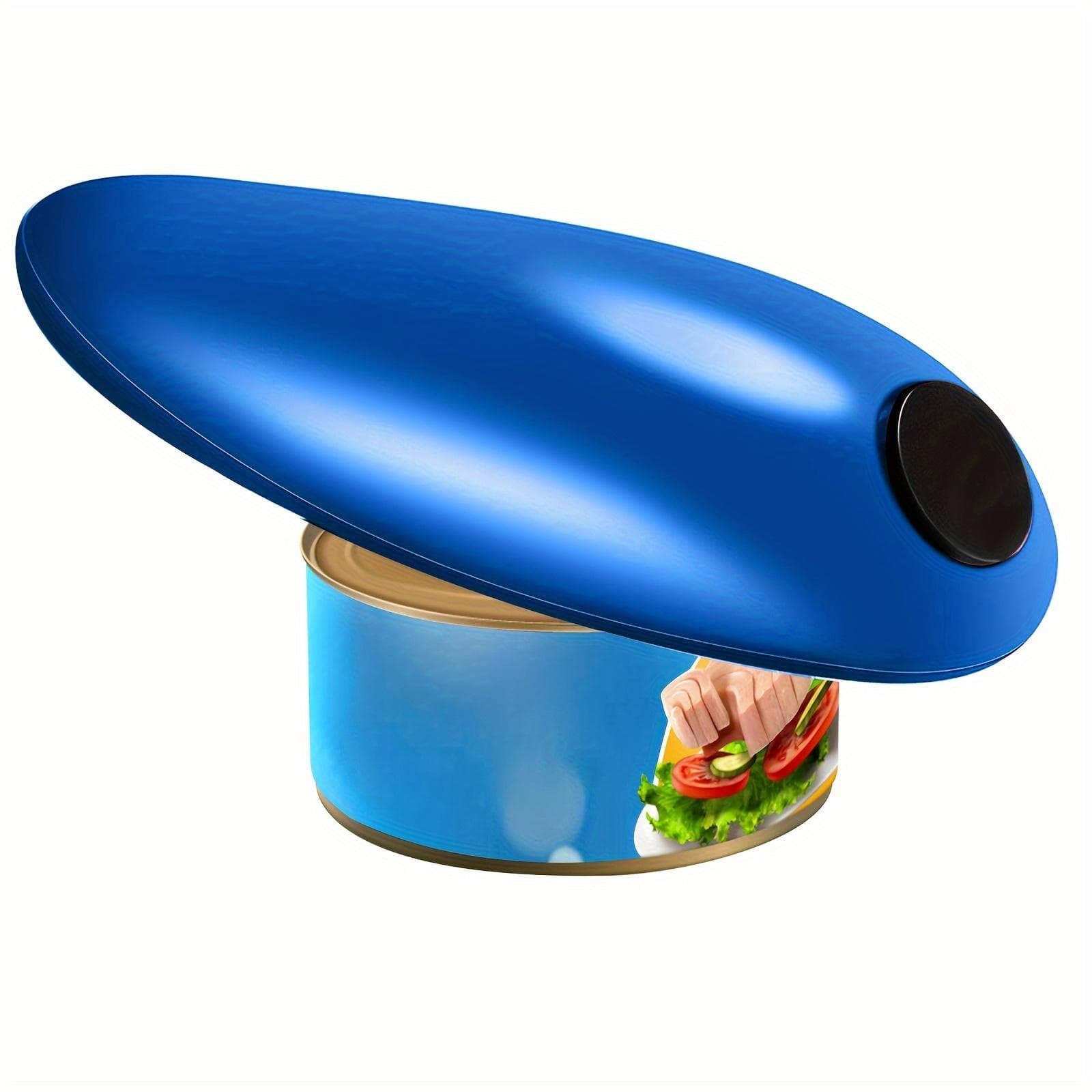 1pc, Electric Can Opener, Bottle Opener, Easy Can Opener, Automatic Can Opener With Smooth Edge blue