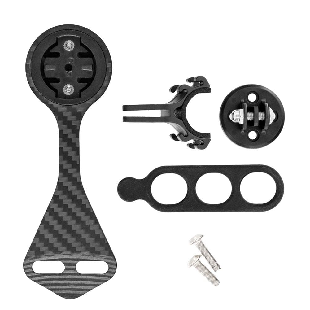 Bike Computer Mount Out Front Mount Carbon Fiber Bicycle Speedometer Bracket for Mountain Bike Road black