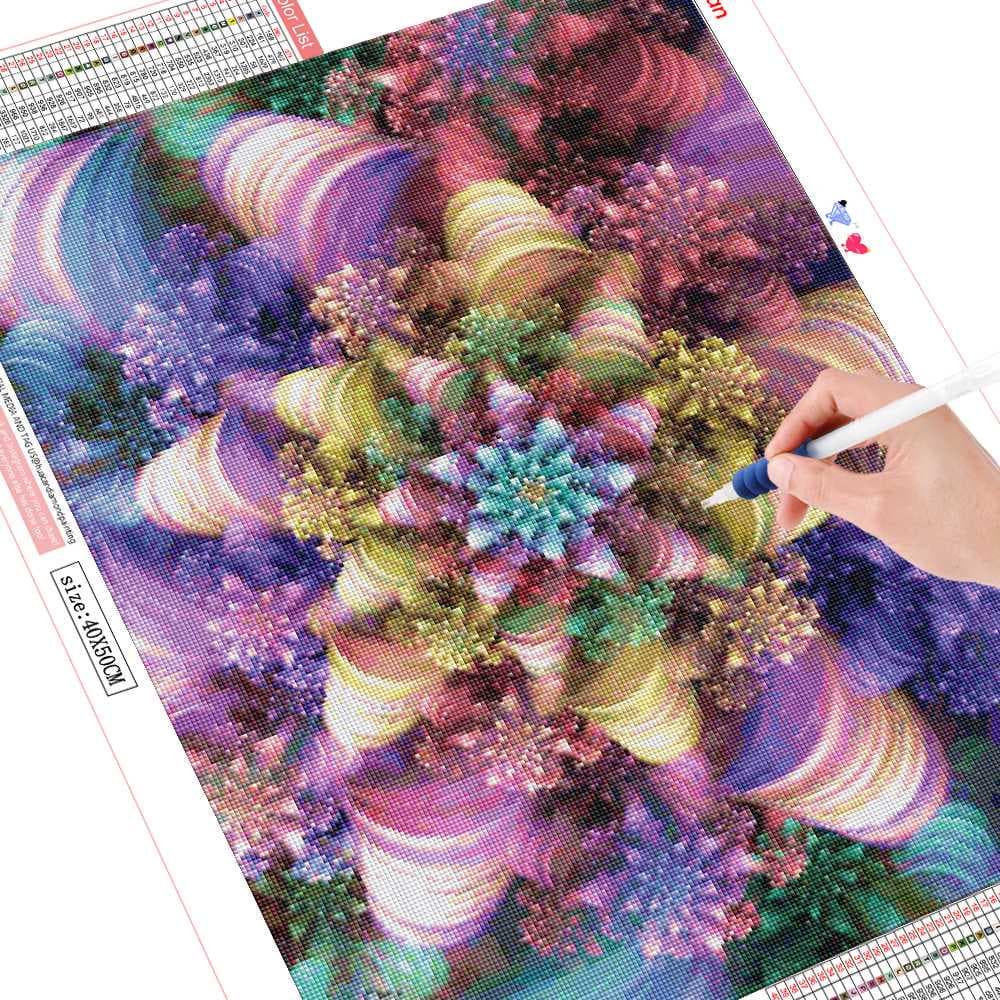 Diamond Mosaic Flowers Cross Stitch Diamond Painting Full Drill Square 5d Embroidery 20X30CM