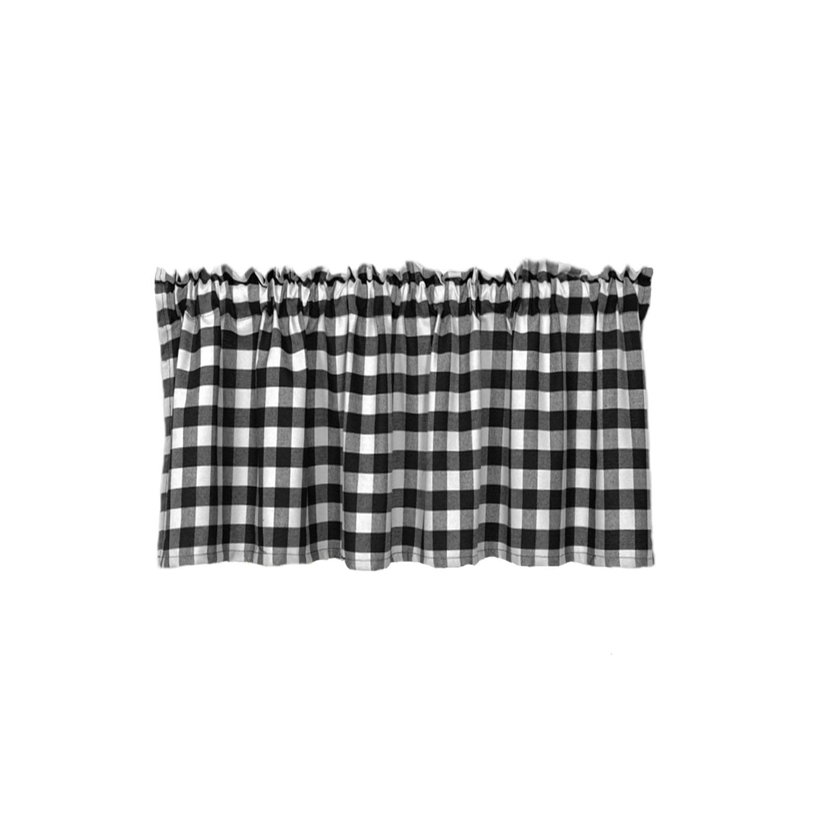 Terylene Yarn Dyed Lattice Kitchen Curtain Fabric Door Curtain Coffee Curtain Modern Simple Rod