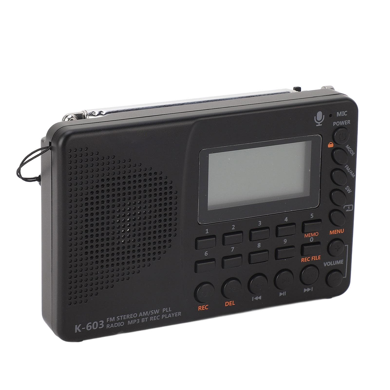 K‑603 FMAMSW Radio Multi‑Function Portable Small Radio Stereo Speaker REC Recorder
