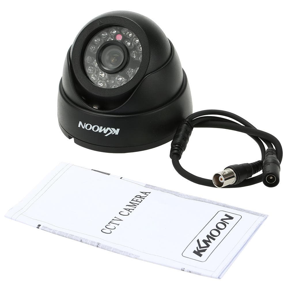 KKmoon HD 1200TVL Surveillance Camera Security CCTV Indoor Night Vision 1/3  CMOS IR-CUT NTSC System 2 black