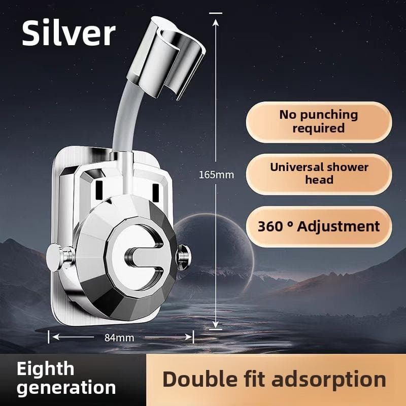 Bathroom Shower System Wall Mounted Showerhead Bracket, Adjustable Angle Showerhead Bracket, No Drilling Installation, Wall Fixed q