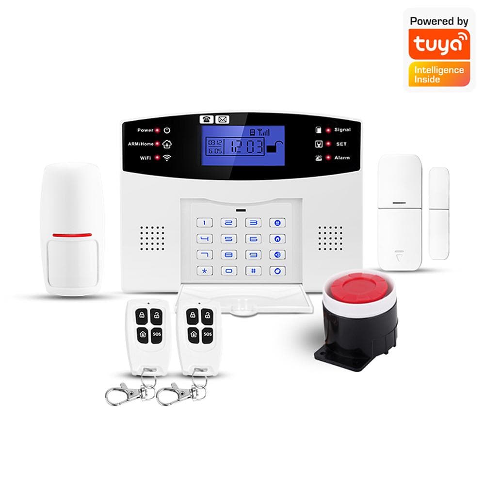 Security Alarm System Kit Auto Dial GSM+WiFi Home Security Wireless Alarm System GSM Home Security US Plug white