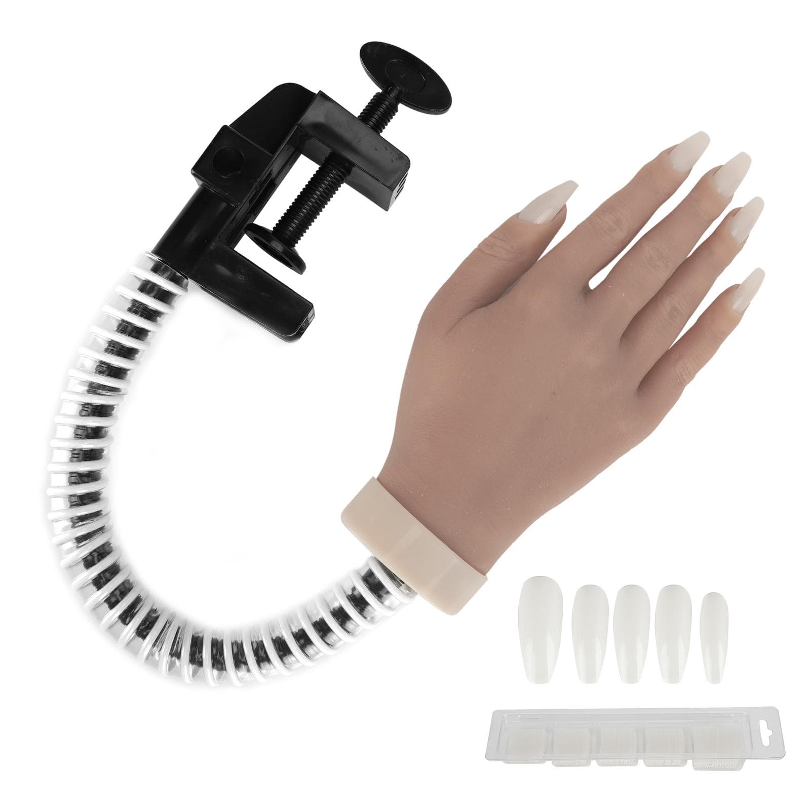 Nail Art Practice Hand Silicone Bendable Joints False Nail Tips Hand Mannequin for Nail Salon#03